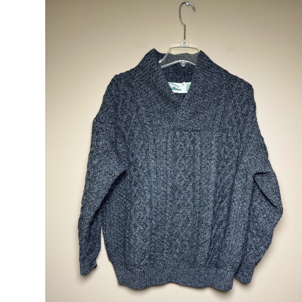 Aran Crafts Ireland Merino Wool Cable Knit Pullover Sweater Unisex XL